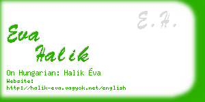 eva halik business card